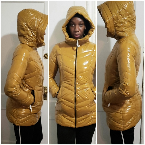 Mustard Puffer Coat - Picture 4 of 7